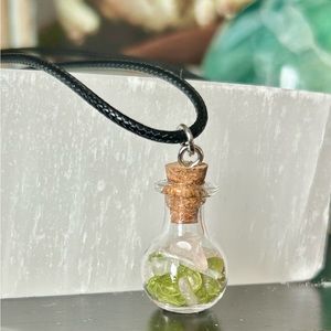 Custom Peridot, Rose Quartz, and Selenite Necklaces